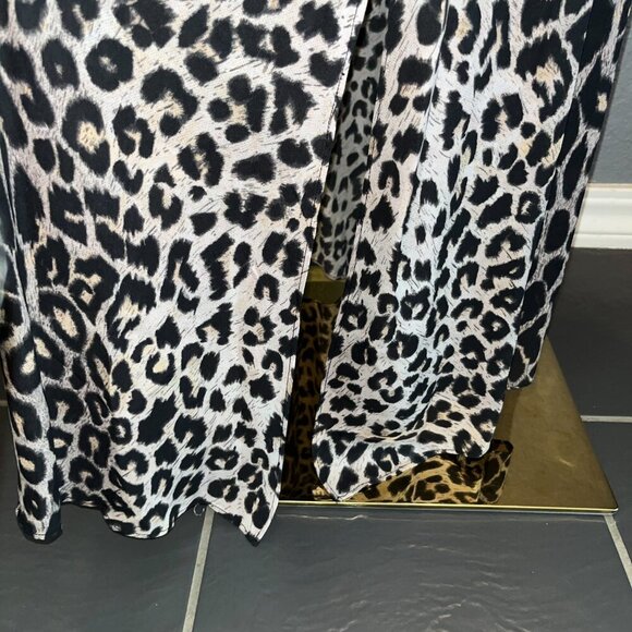 ALLSAINTS Leopard Animal Print Long Sleeve Bow Neck Maxi Dress  EUC  Size Small - Picture 12 of 16